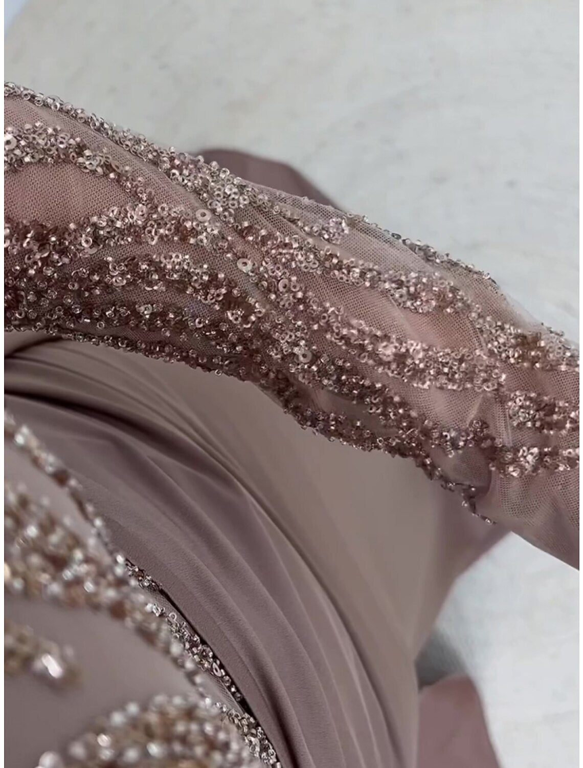 Sheath / Column Evening Gown Party Dress Formal Court Train Long Sleeve One Shoulder Sequined with Glitter Ruched